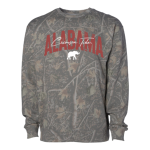 Script Over Block Camo Sweatshirt